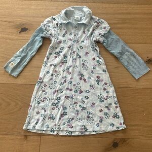 Naartije blue purple floral cotton long sleeve dress 6 years girl